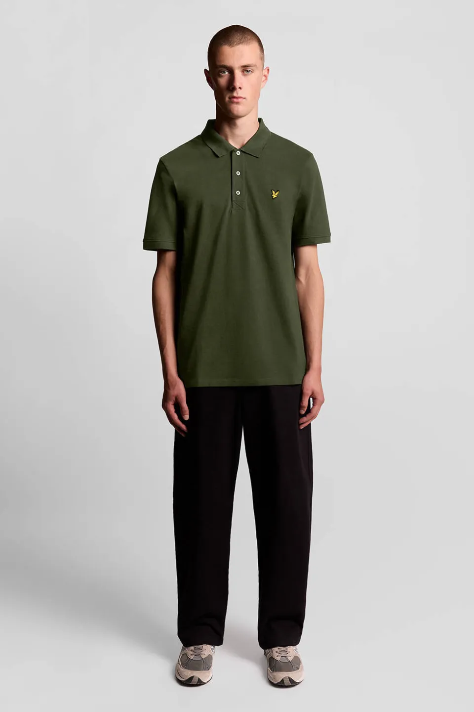 Lyle & Scott regular polo donkergroen olive, foto 3