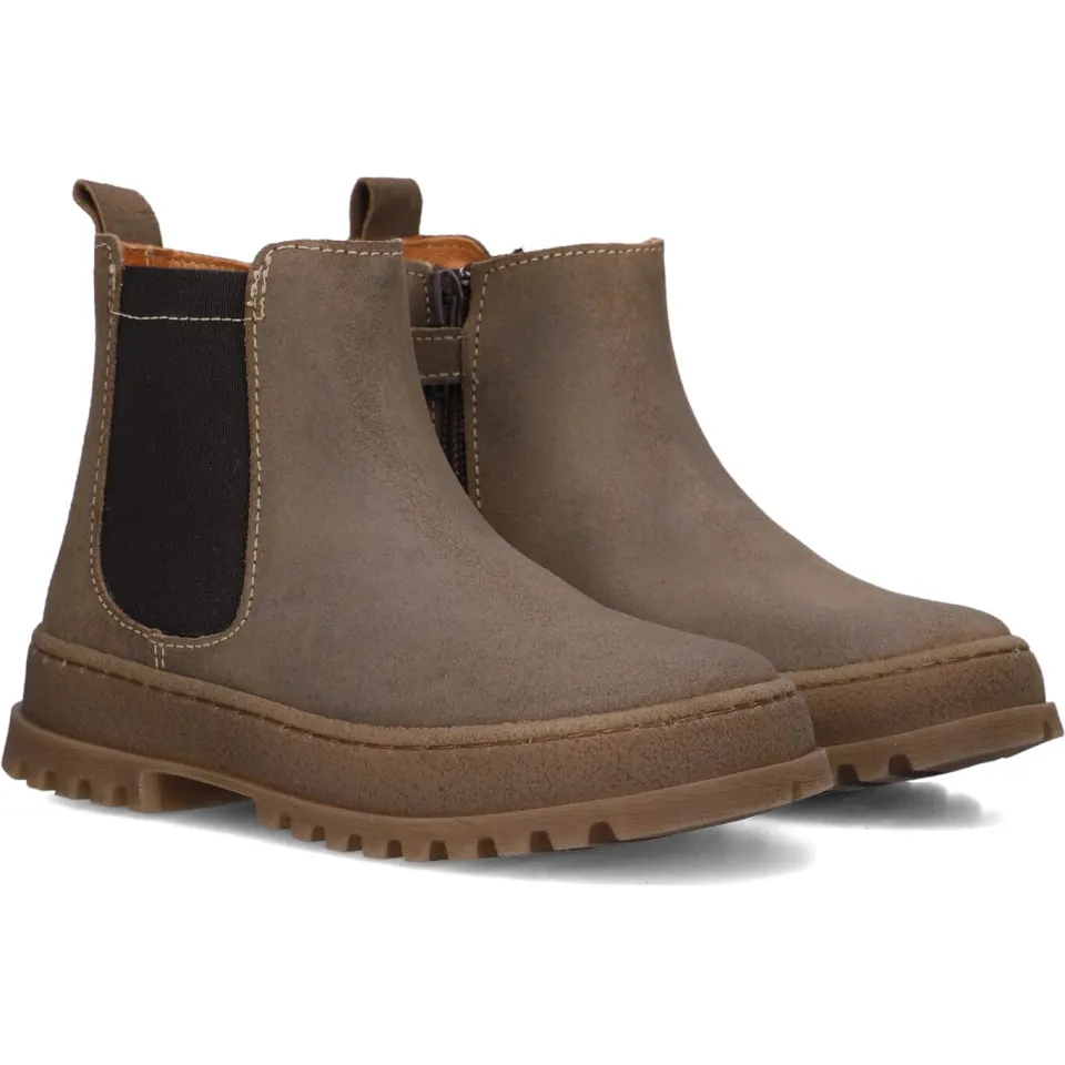 Develab leren chelsea boots taupe, foto 2