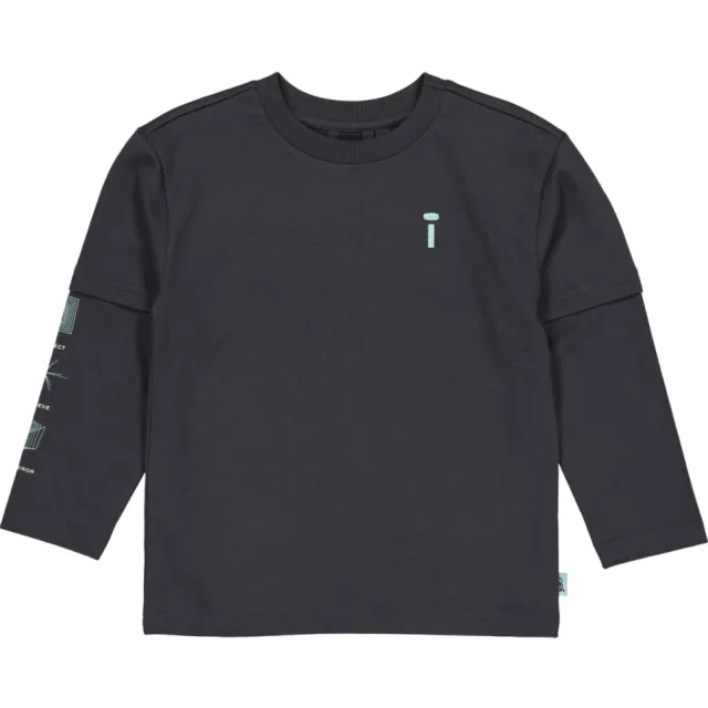 QPI sweater met backprint - antraciet