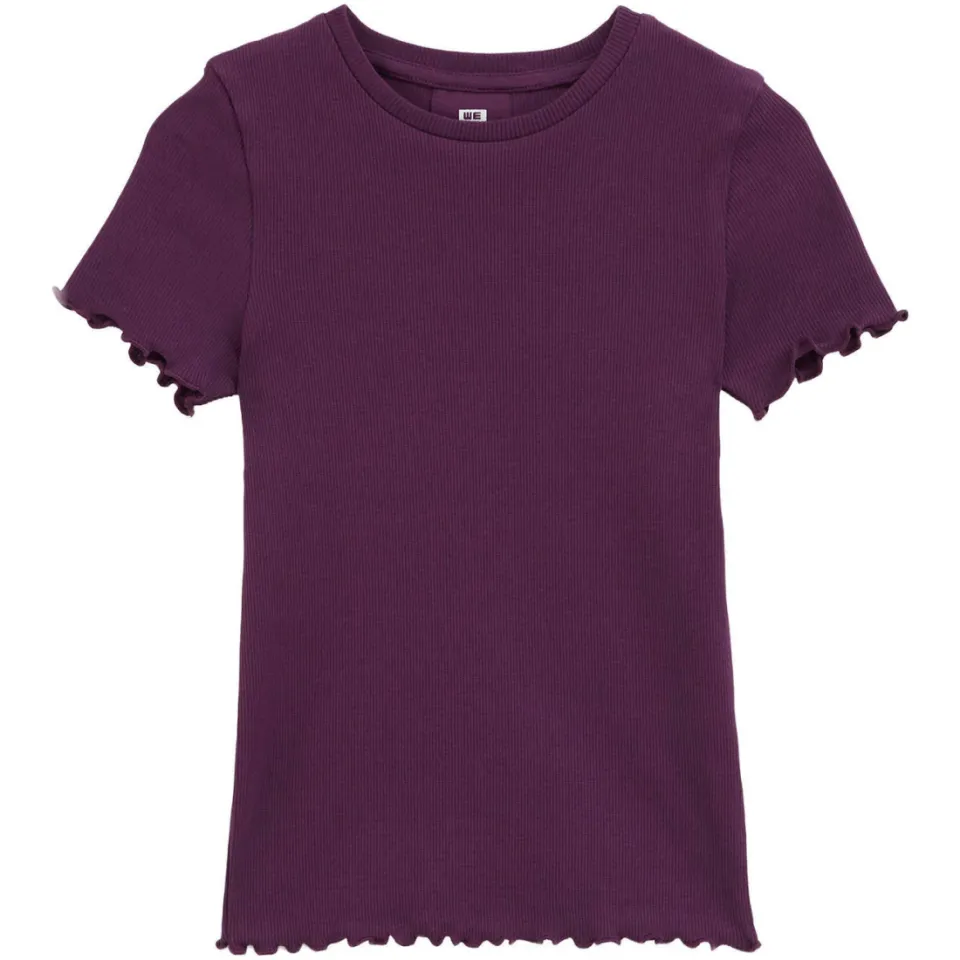 WE Fashion t-shirt met ruches donkerpaars, foto 2