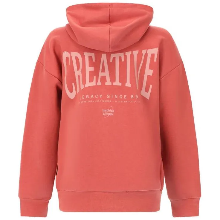 Retour Jeans rechtvallende hoodie met backprint - koraalrood, foto 3