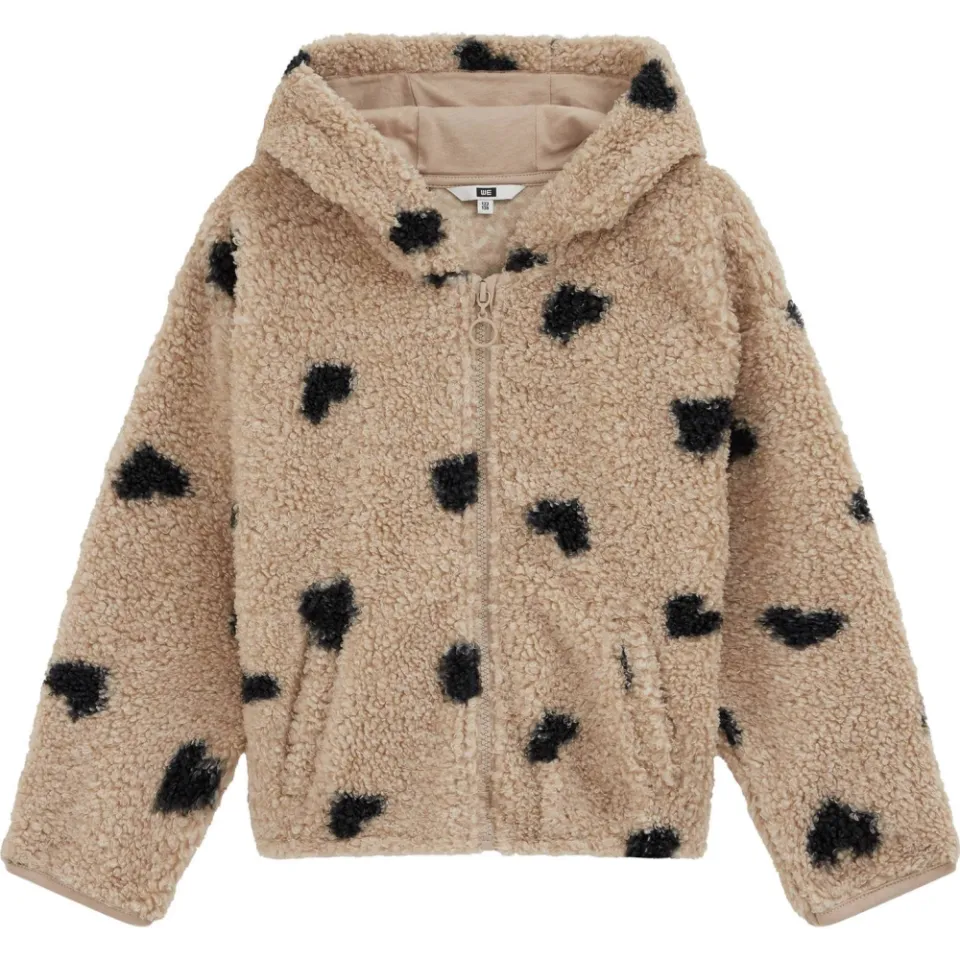 WE Fashion winterteddyjas met hartjes zand, foto 2