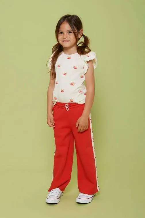 Jubel Salsa Sunset wide leg broek rood