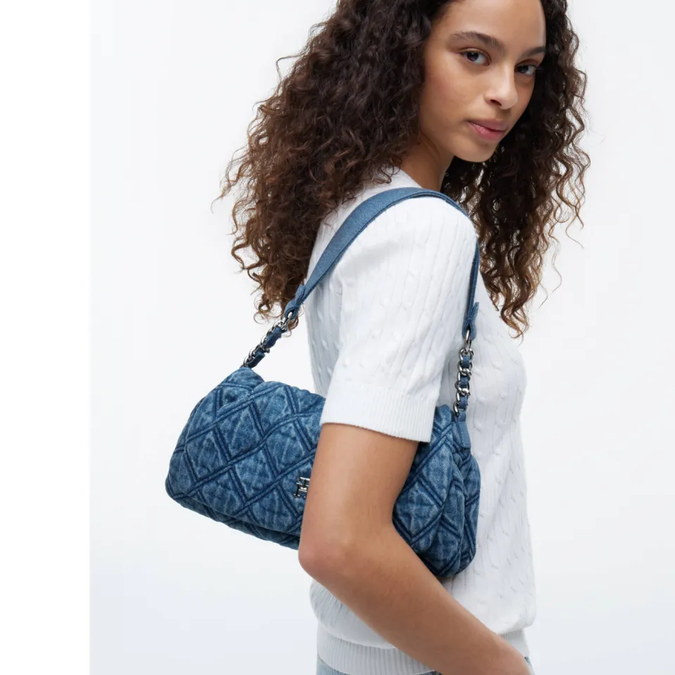 Tommy Hilfiger denim schoudertas TH Feminine blauw, foto 4