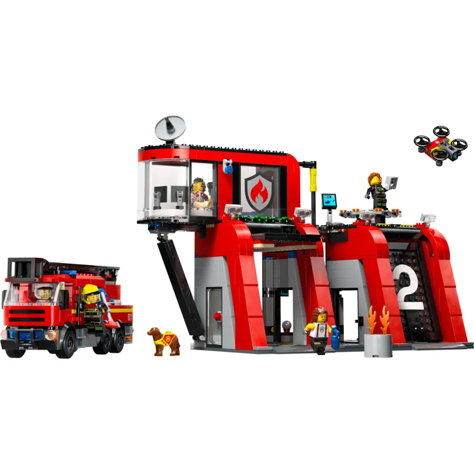 Lego City Brandweerkazerne en brandweerauto Brandweer Speelgoed voor Kinderen 60414