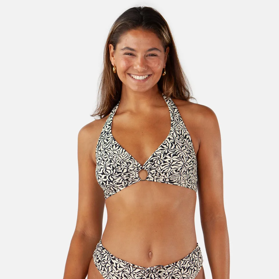 Barts Mahry voorgevormde halter bikinitop zwart/ecru, foto 6