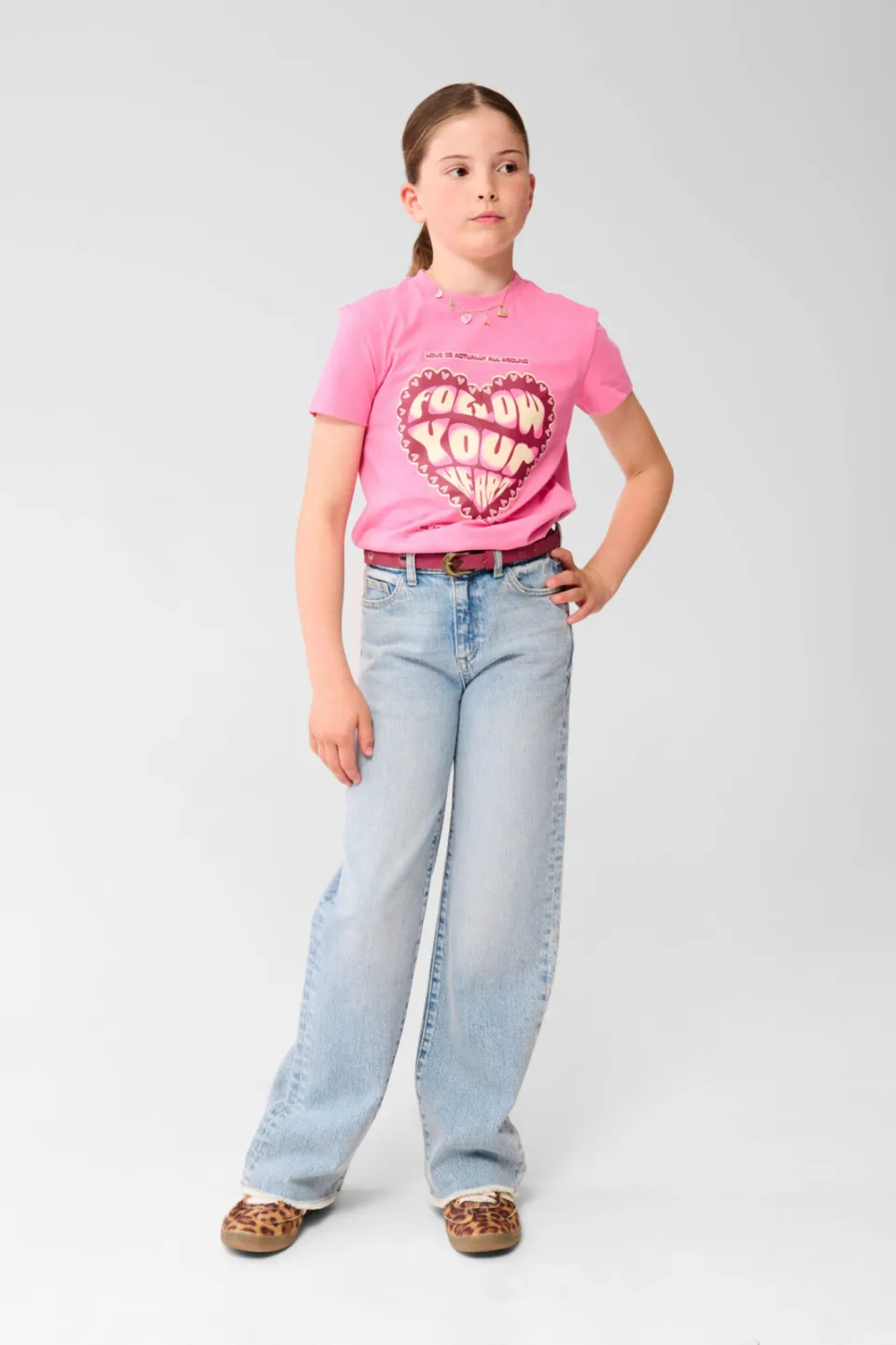 Shoeby high waist wide leg jeans light blue denim Blauw