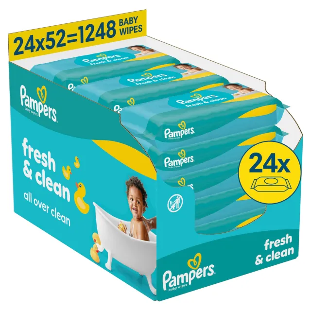 Pampers Fresh Clean babydoekjes - 24 x 52 doekjes