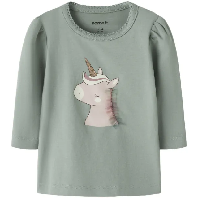 NAME IT BABY t-shirt met print groen