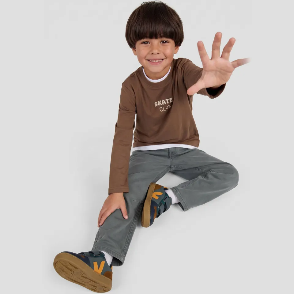 Orange Stars longsleeve met backprint donkerbruin, foto 4