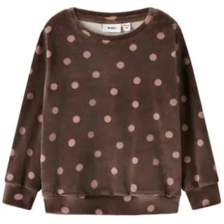 GUPPY MINI sweater met stippen - bruin Meisjes Polyester Ronde hals Stip