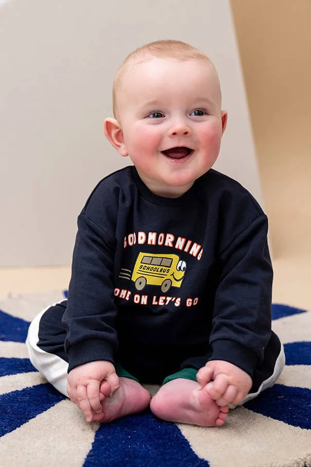 Babyface sweater met print - donkerblauw