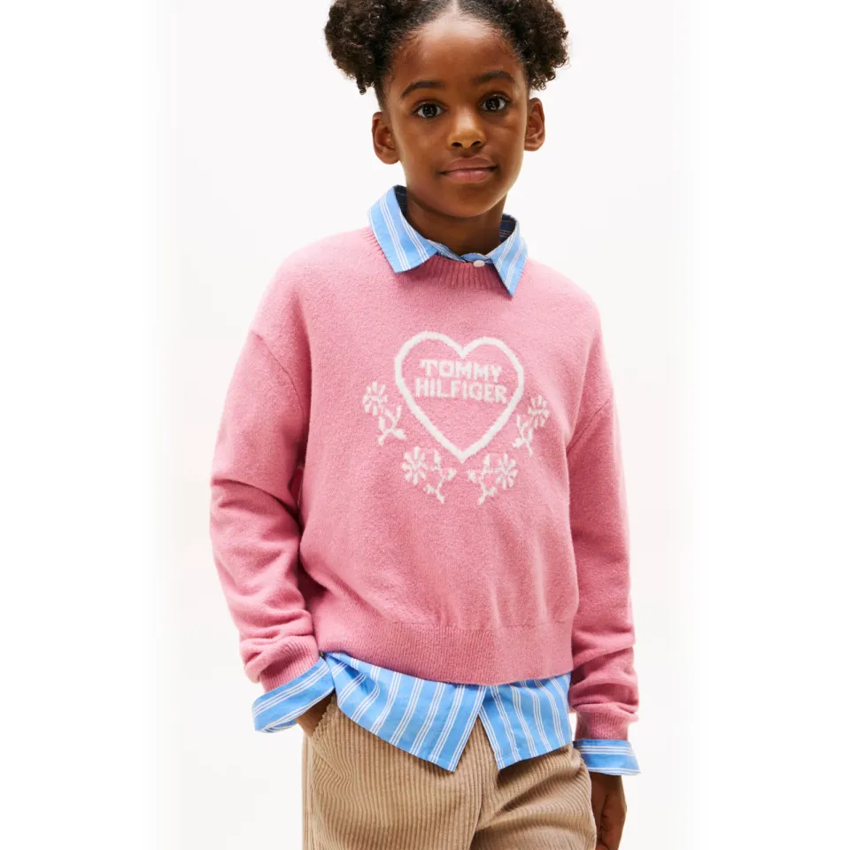 Tommy Hilfiger sweater roze, foto 4
