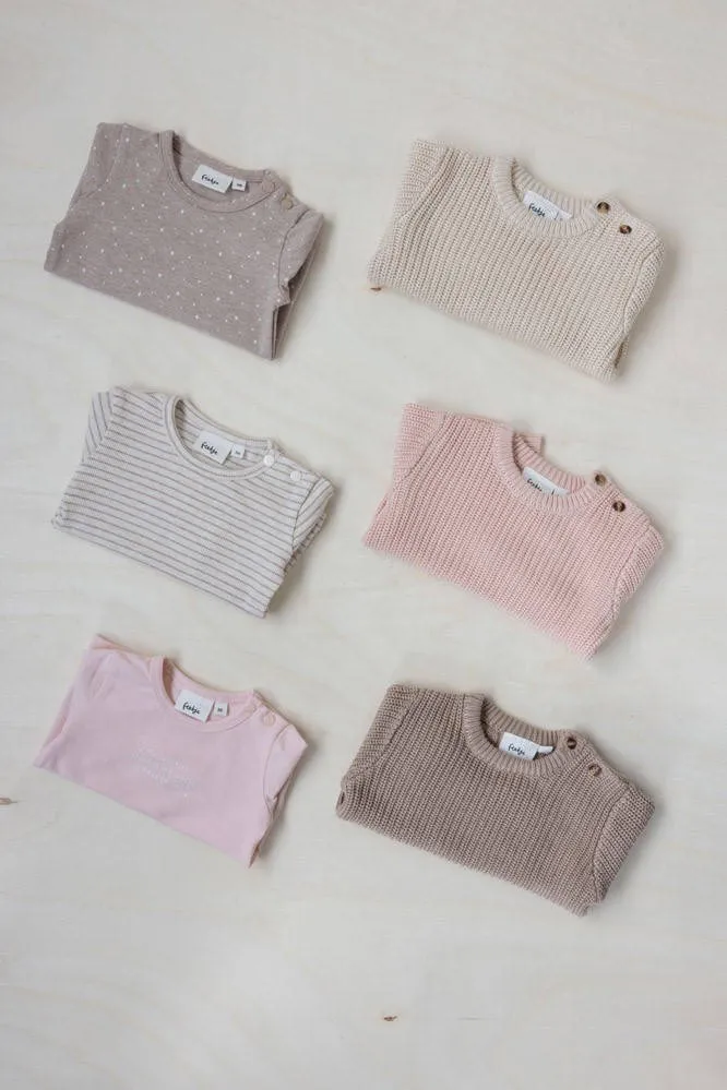 Feetje longsleeve taupe rib gebreid, foto 8
