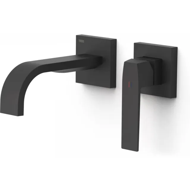 Tres Slim Exclusive 2-delige inbouw wastafelmengkraan mat zwart