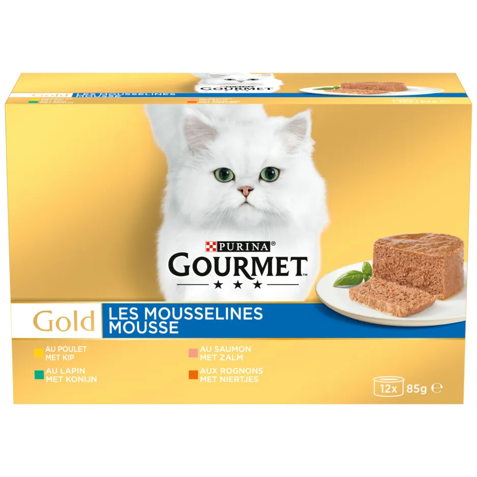 Gourmet Gold Fijne Mousse multipack natvoer kat 85 g, foto 3