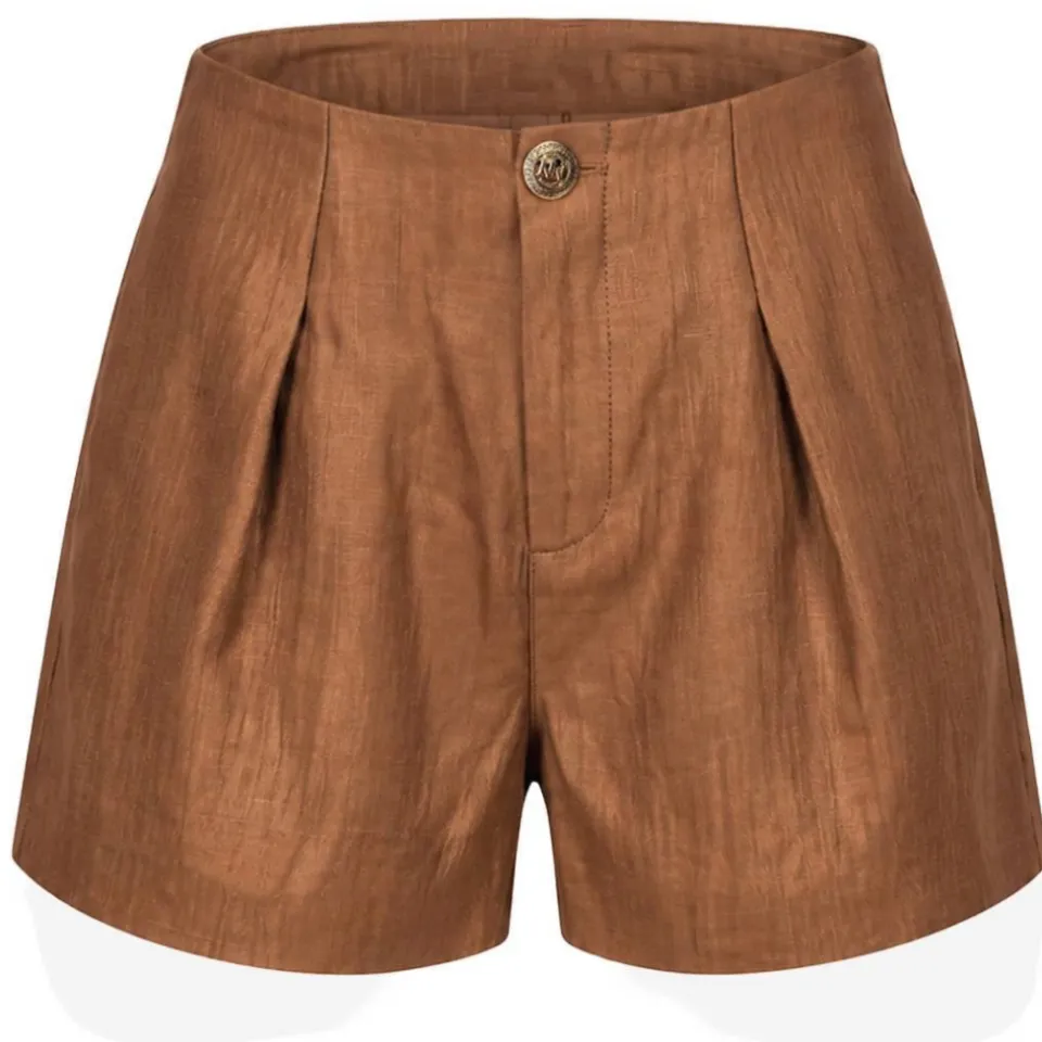 NIK&NIK casual short met plooien - bruin, foto 2