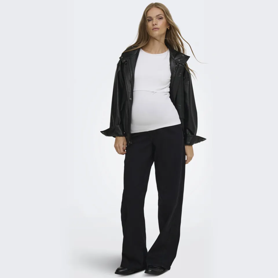 Only MATERNITY OLMSNOW zwangerschaps wide leg jeans - zwart Black denim