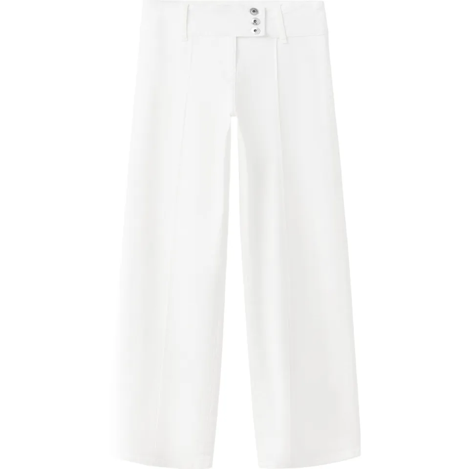 Mango TEEN wide leg jeans - naturel wit, foto 2