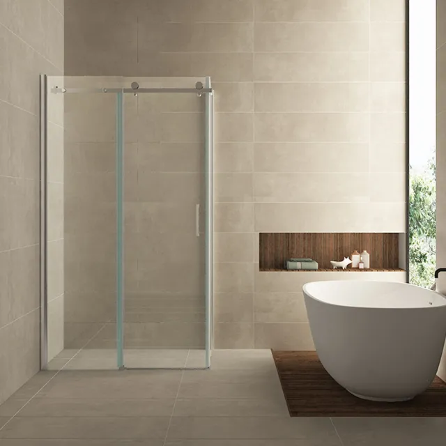 Wiesbaden douchecabine 1 schuifdeur 120x90 cm chroom Wit Chroom