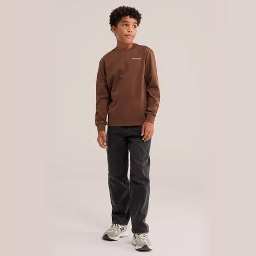 WE Fashion longsleeve met backprint bruin, foto 4