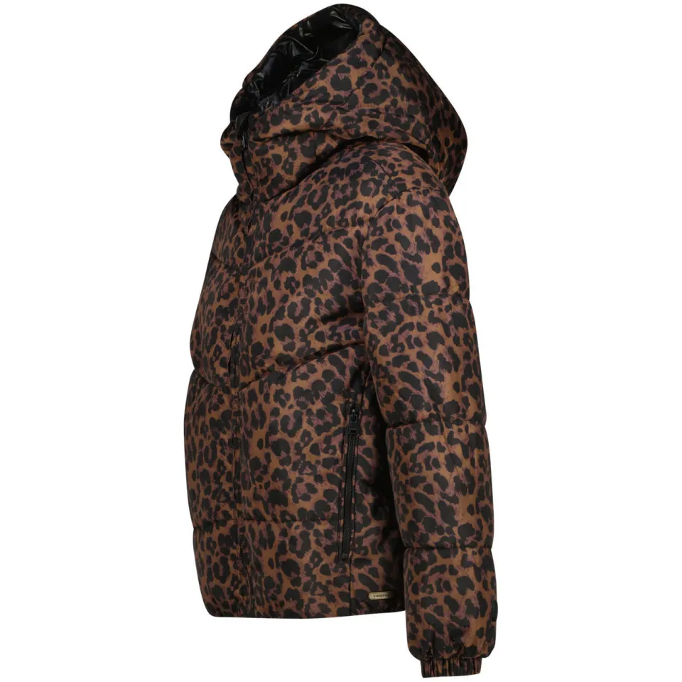 Vingino Tanice winterjas met panterprint bruin, foto 3
