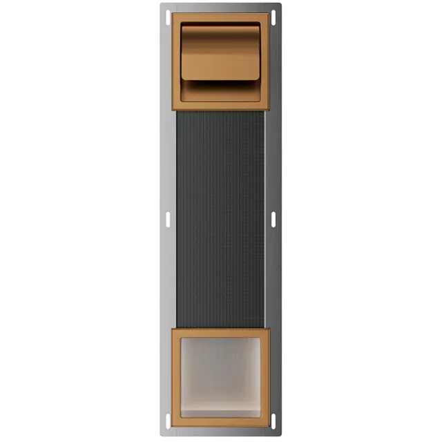 Boss & Wessing Toiletrolhouder met Klep en Reserverolhouder Inbouw BWS Milan Geborsteld Brons Koper