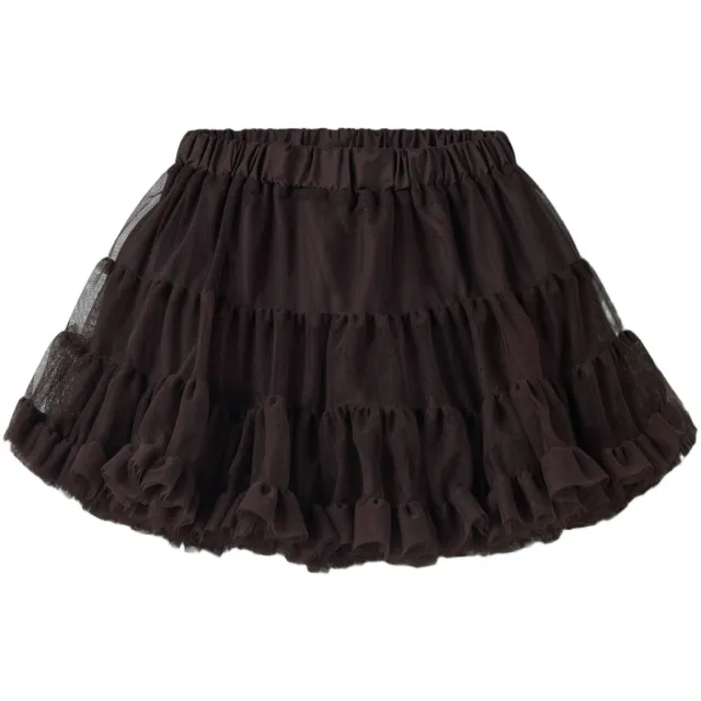 NAME IT MINI korte tule rok bruin
