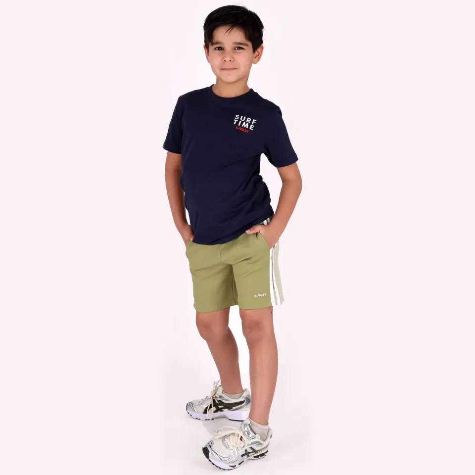 B.Nosy sweatshort groen Groenbruin/wit