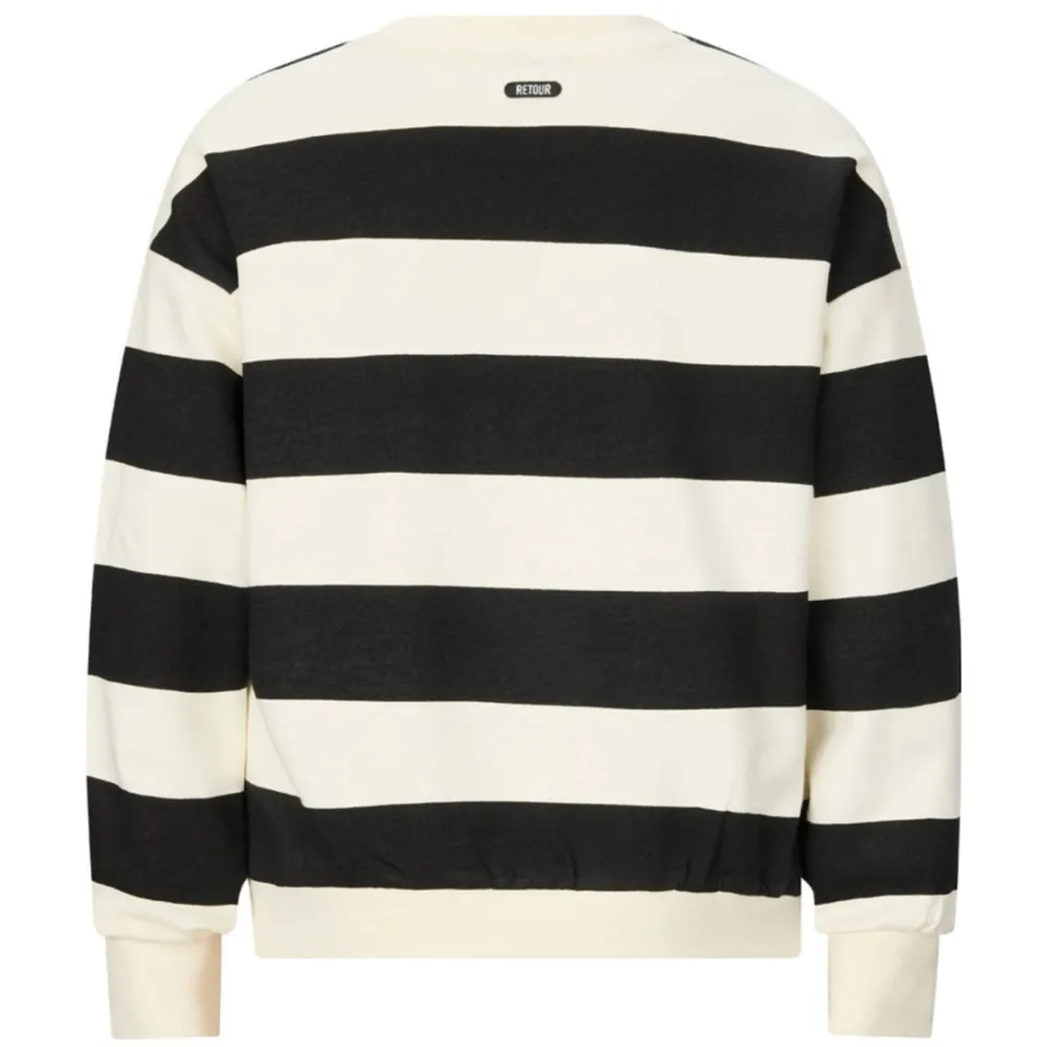 Retour Jeans gestreepte sweater zwart, foto 2