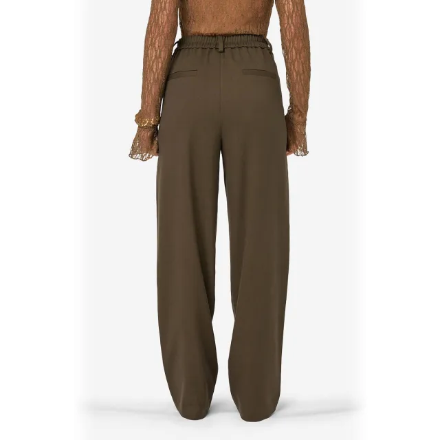 Ibana high waist regular fit broek - donkergroen, foto 2