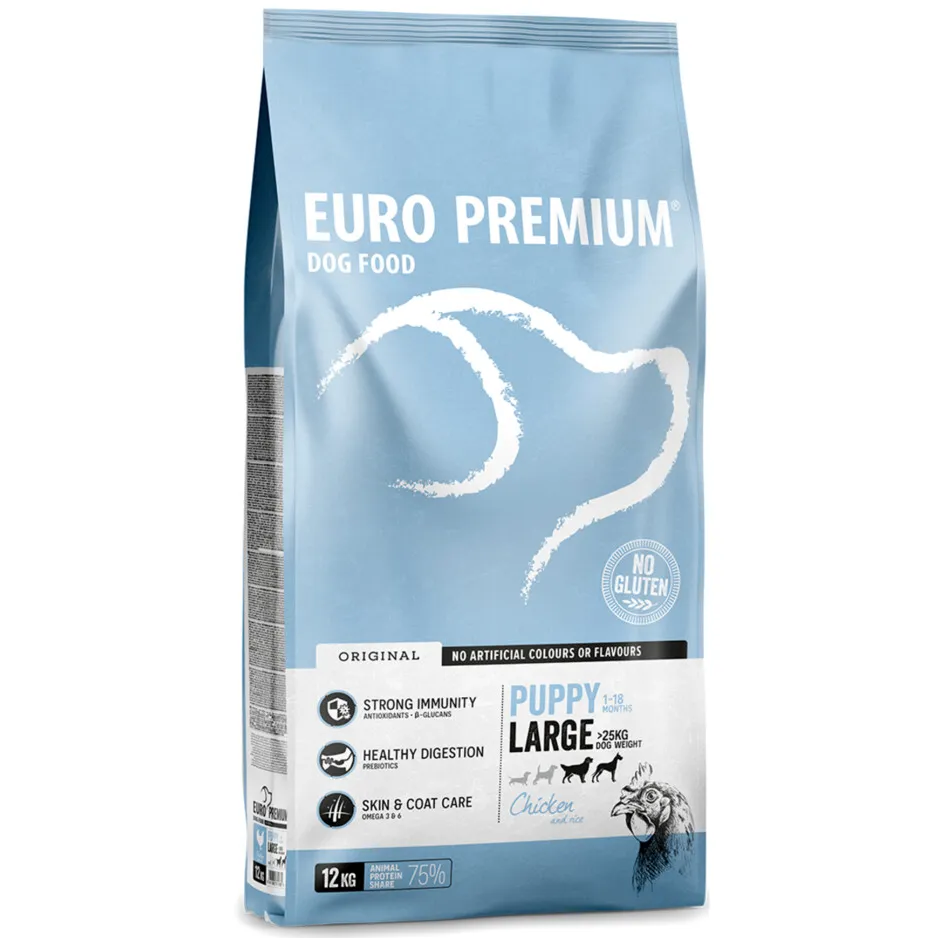 Euro-Premium Puppy Large Kip - Rijst 12 kg, foto 2