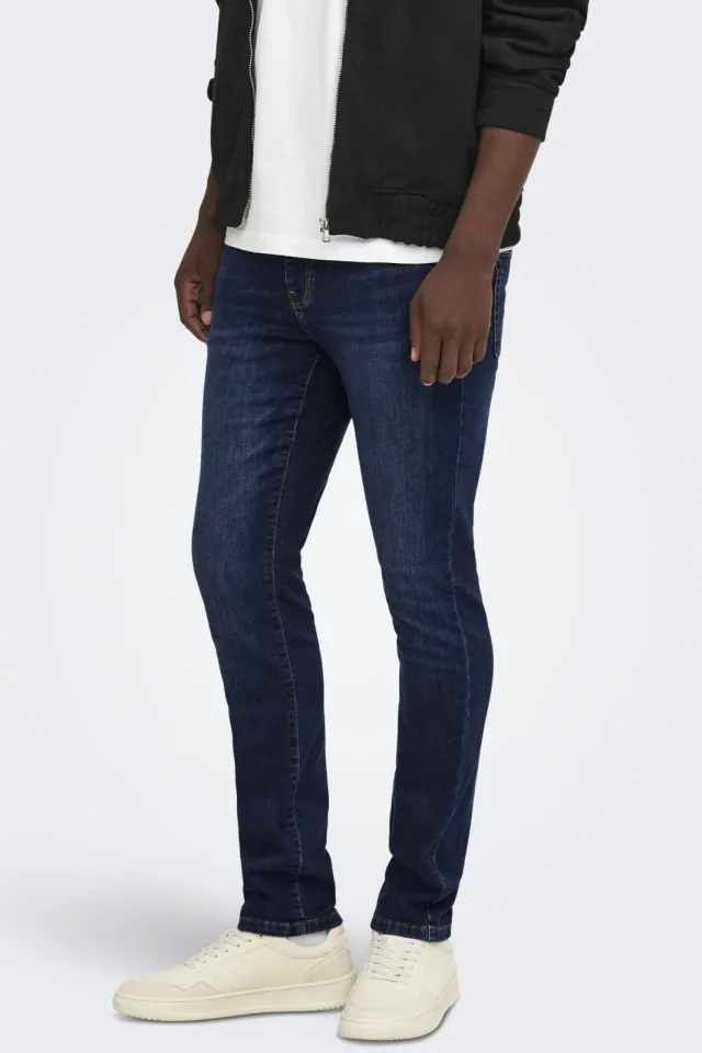Only & Sons slim fit jeans ONSLOOM dark blue denim