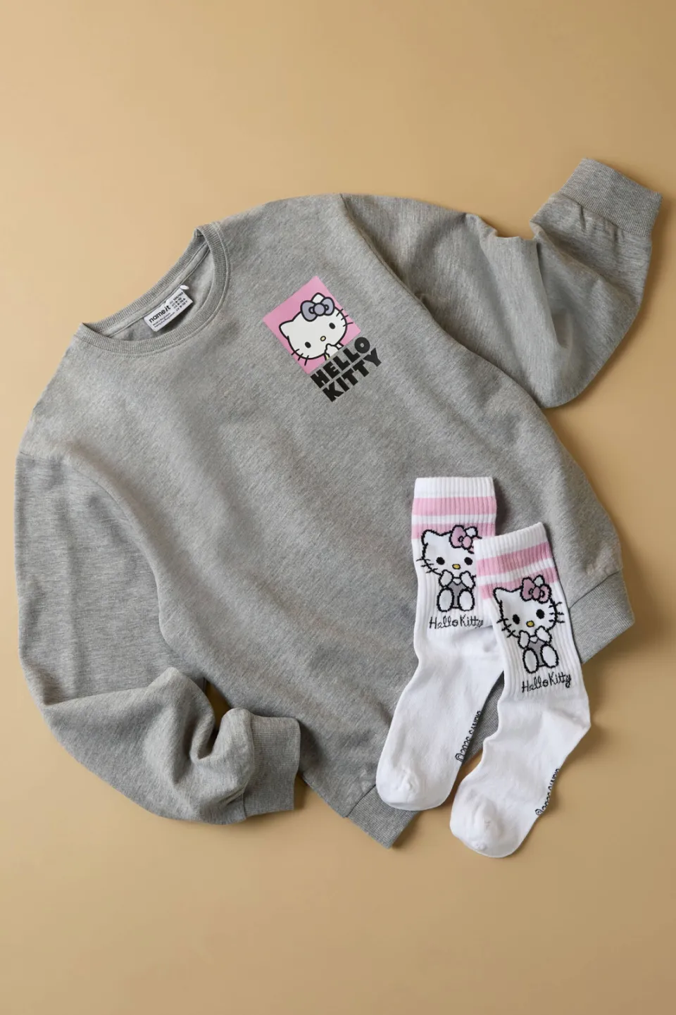 NAME IT KIDS Hello Kitty sweater met backprint - grijs, foto 3