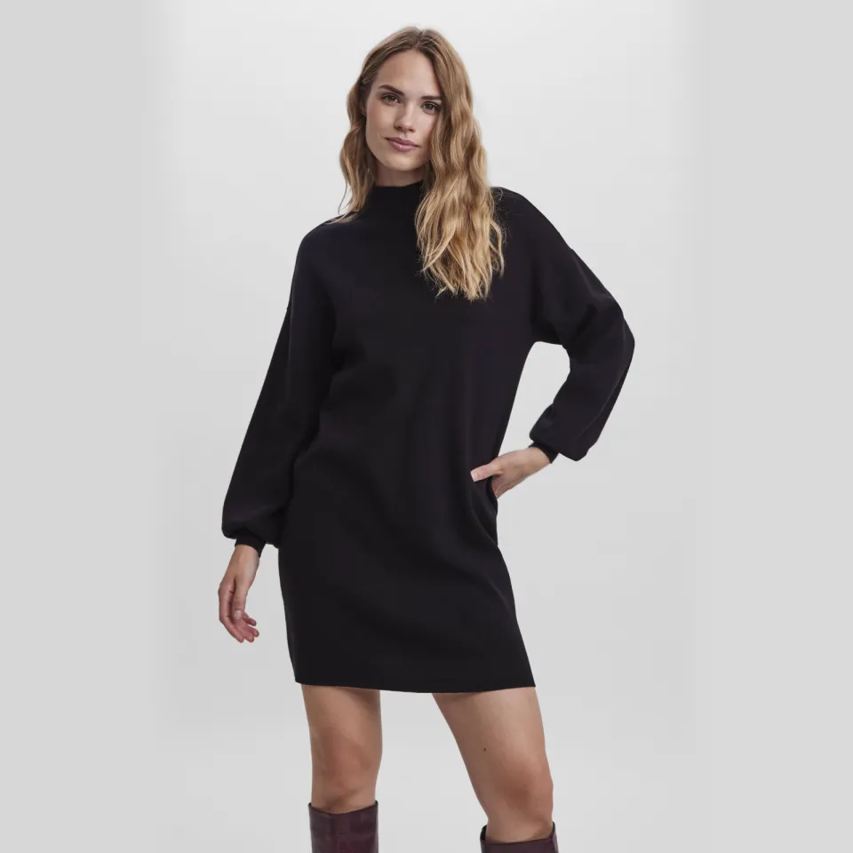 Vero Moda Vmnancy gebreide jurk zwart, foto 3