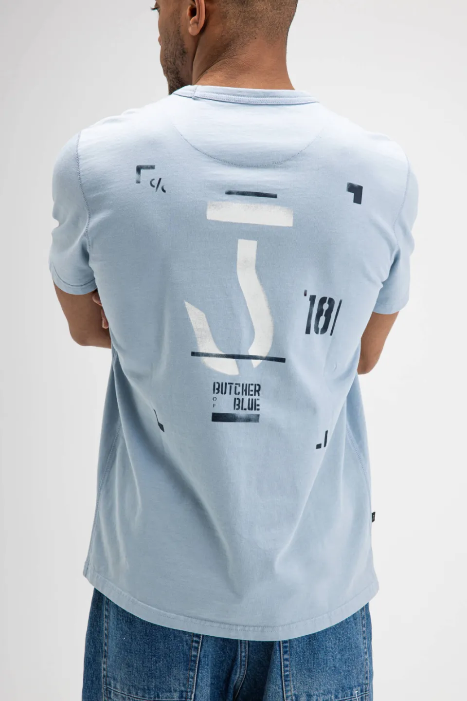 Butcher of Blue T-shirt met backprint - lichtblauw, foto 4