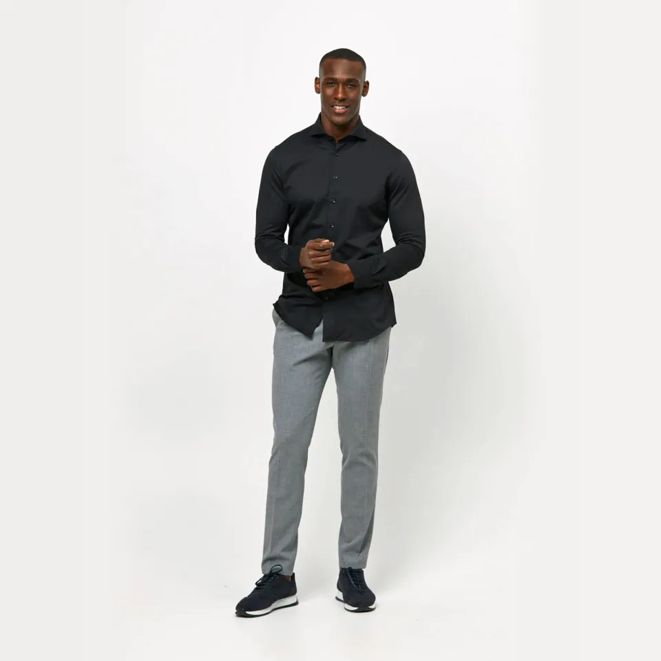 Profuomo Japanese Knitted overhemd zwart, foto 4