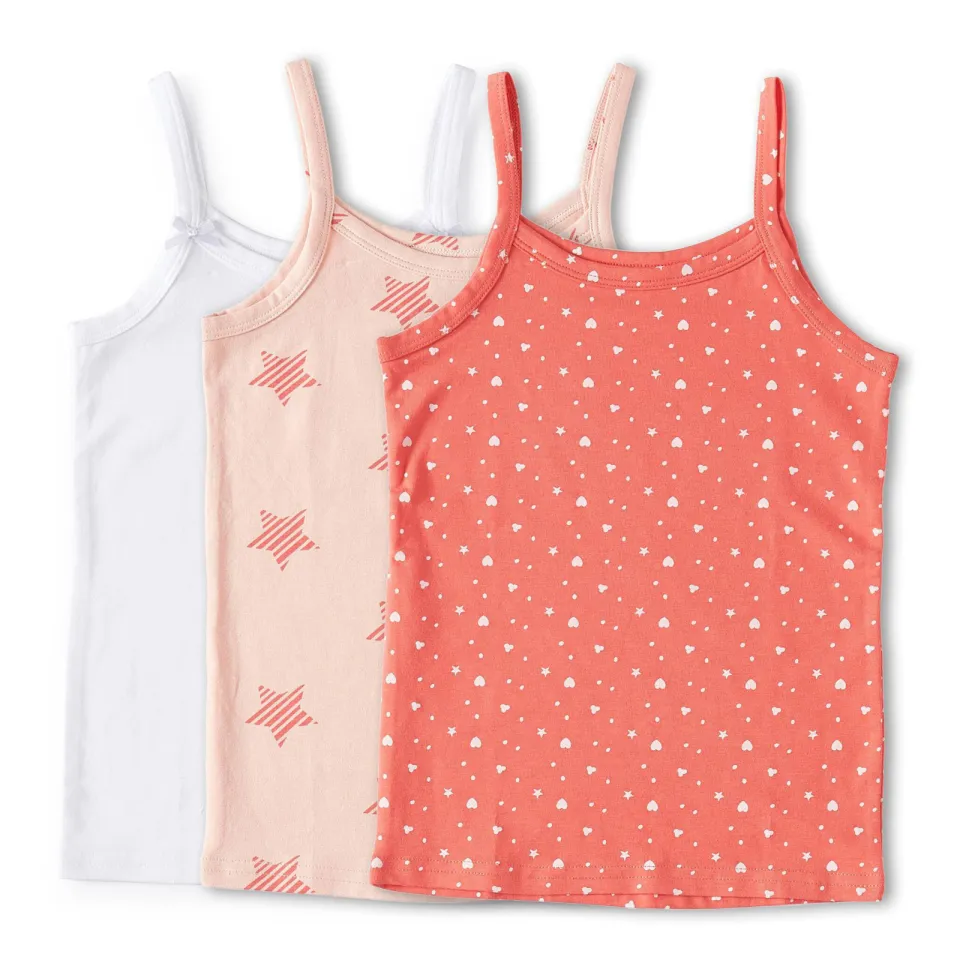 Little Label singlet - koraal/roze/wit (set van 3), foto 2