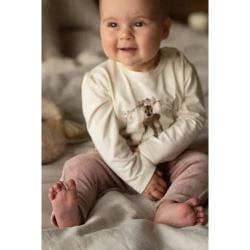 Dirkje longsleeve wit met hertenprint, foto 4