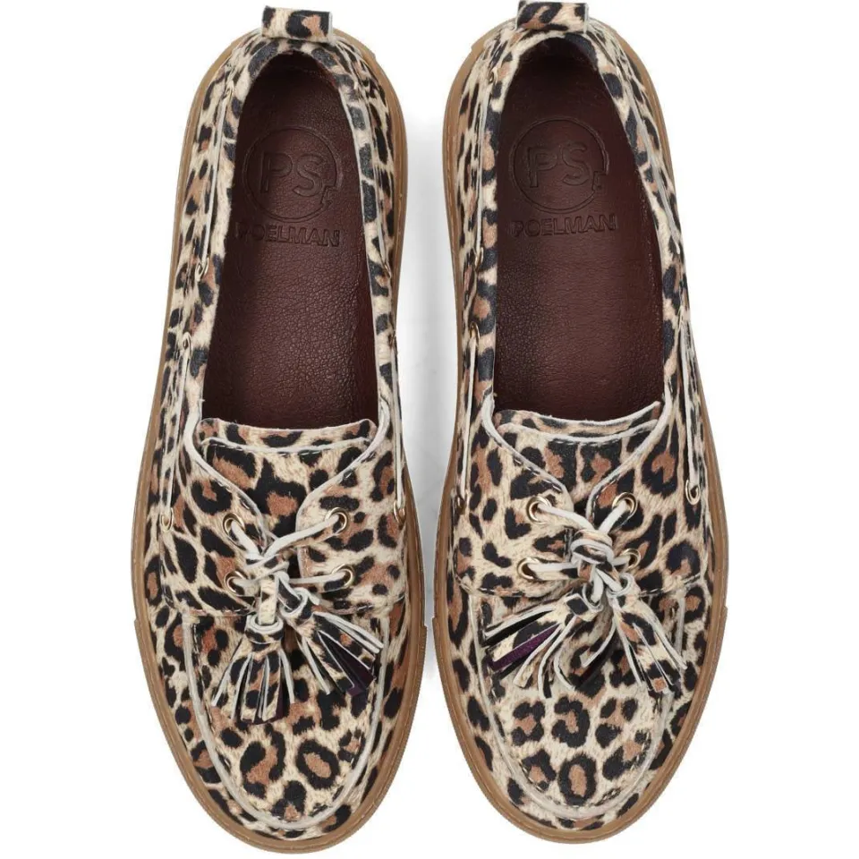 Poelman Silk suède bootschoenen met panterprint beige/bruin/zwart, foto 3