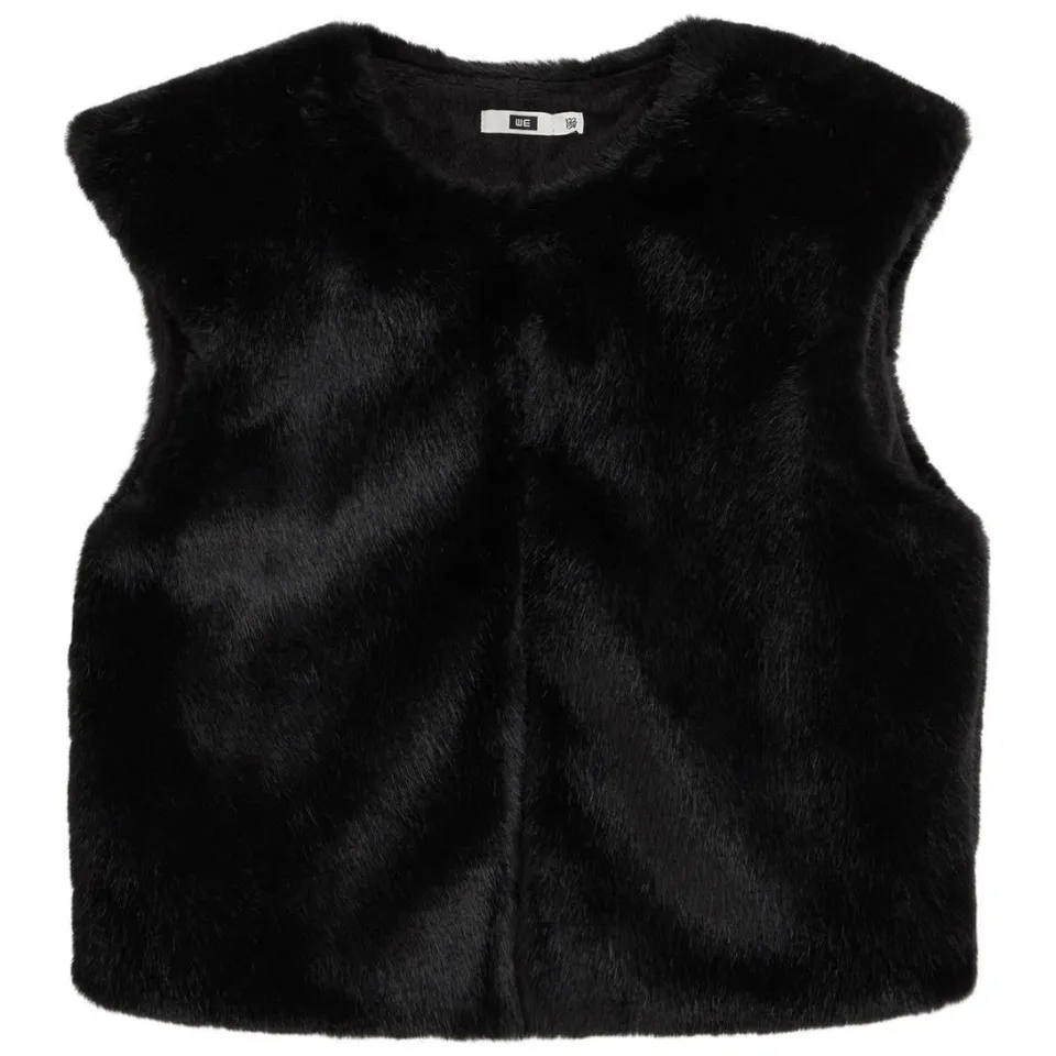 WE Fashion imitatiebont gilet - zwart, foto 2