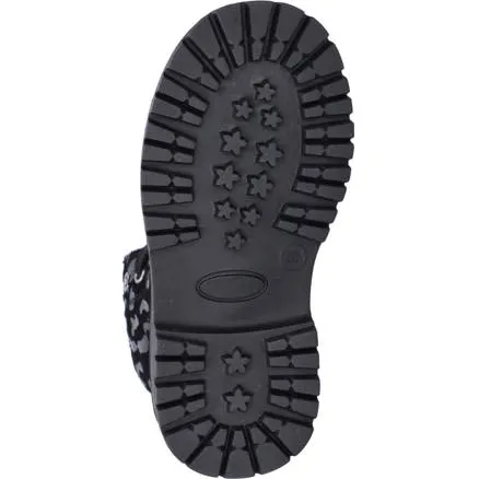 Nelson Kids suède veterboots met panterprint zwart, foto 3