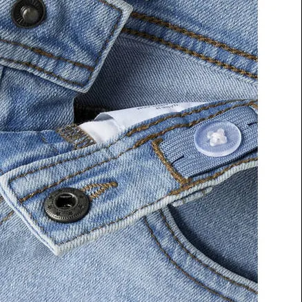 NAME IT MINI straight denim jeansshort lichtblauw, foto 4