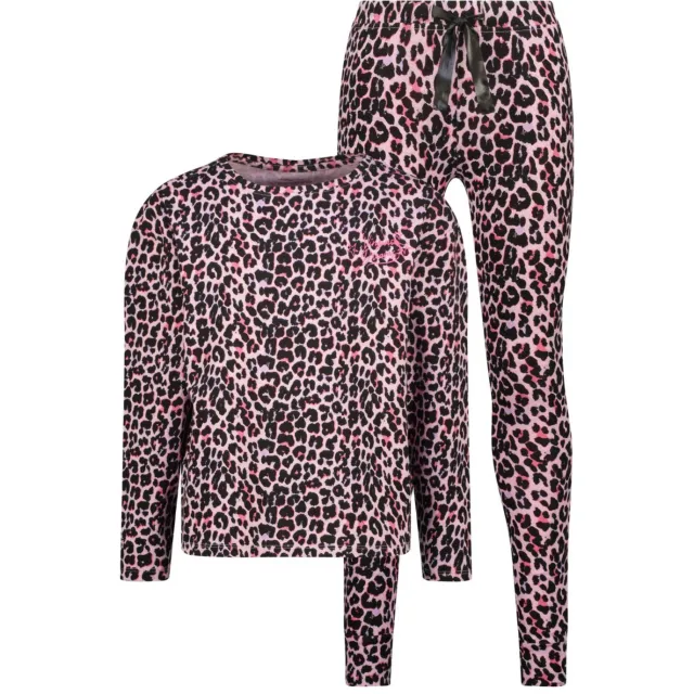Vingino Widya pyjama met panterprint roze zwart, foto 2