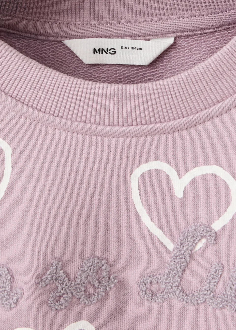 Mango Kids sweater met hartjes - lila, foto 6