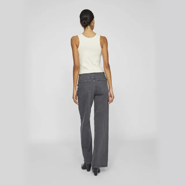 Vila high waist wide leg jeans grey