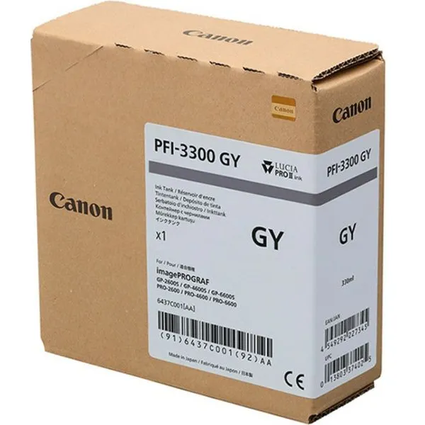Canon PFI-3300GY Inktcartridge Grijs, foto 2
