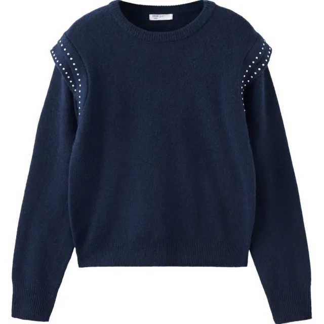 Mango TEEN gebreide trui met ruches - marine