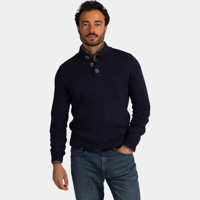 New Zealand Auckland katoenen regular fit gebreide trui - oxford navy