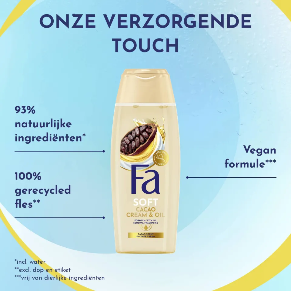 Fa Cream & Oil Cacaobutter & Coco Oil douchegel 6 x 250 ml, foto 3